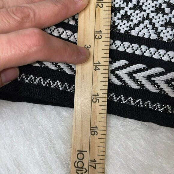 H&M Black & White Metallic Embroidered Aztec Geometric Mini Skirt - Size XS - Picture 8 of 9